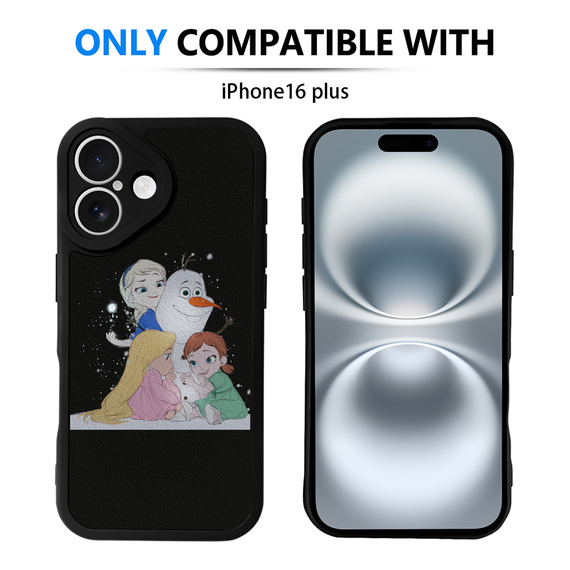 （画像用） アナと雪の女王 アンナ エルサ Frozen Anna Elsa 【iPhone 16シリーズ対応】シリコンスマホケース（レザー調） 材質：シリコン